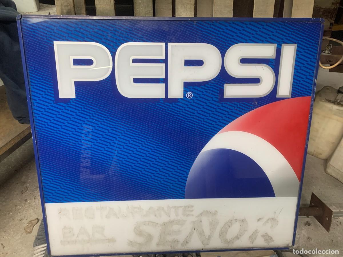 Coleccionismo de Coca-Cola y Pepsi: PUBLICIDAD: LETRERO EXTERIOR PUBLICITARIO PEPSI PARA HOSTELER&Iacute;A A&Ntilde;OS 90