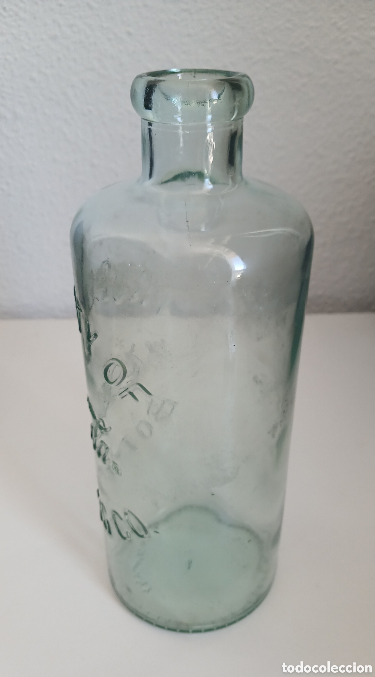 Coleccionismo de Coca-Cola y Pepsi: Botella Coca-Cola Bottling Co. Antigua. Cristal Verde Relieve. Vintage EE.UU. Coca-Cola company