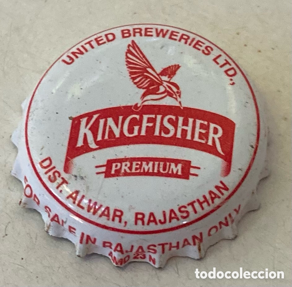 Coleccionismo de Coca-Cola y Pepsi: CHAPA TAP&Oacute;N CORONA BIRRA BIERE BEER CERVEZA BOTTLE CAP KINGFISHER (6).INDIA.--LOTE N. 1535--CARMANJO