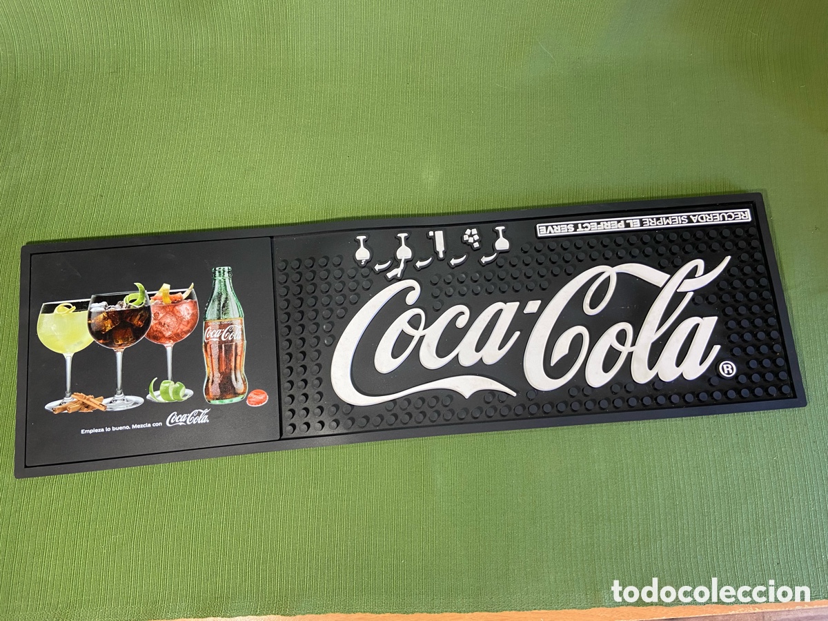 Coleccionismo de Coca-Cola y Pepsi: Alfombra alfombrilla protectora Coca-cola. Para barra de bar. Publicidad Coca cola.