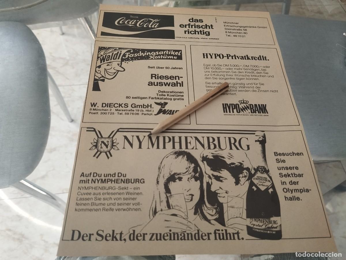 Coleccionismo de Coca-Cola y Pepsi: COCA COLA / CHAMPAGNE NYMPHENBURG REVERSO CHAMPAGNE POMMERY ANUNCIO PUBLICIDAD REVISTA ALEMANA 1978