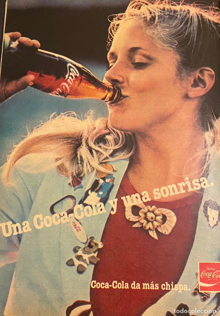 Coleccionismo de Coca-Cola y Pepsi: P&aacute;gina publicitaria de revista del a&ntilde;o 1980. Una Coca-Cola y una sonrisa. Enmarcable. Buen estado.