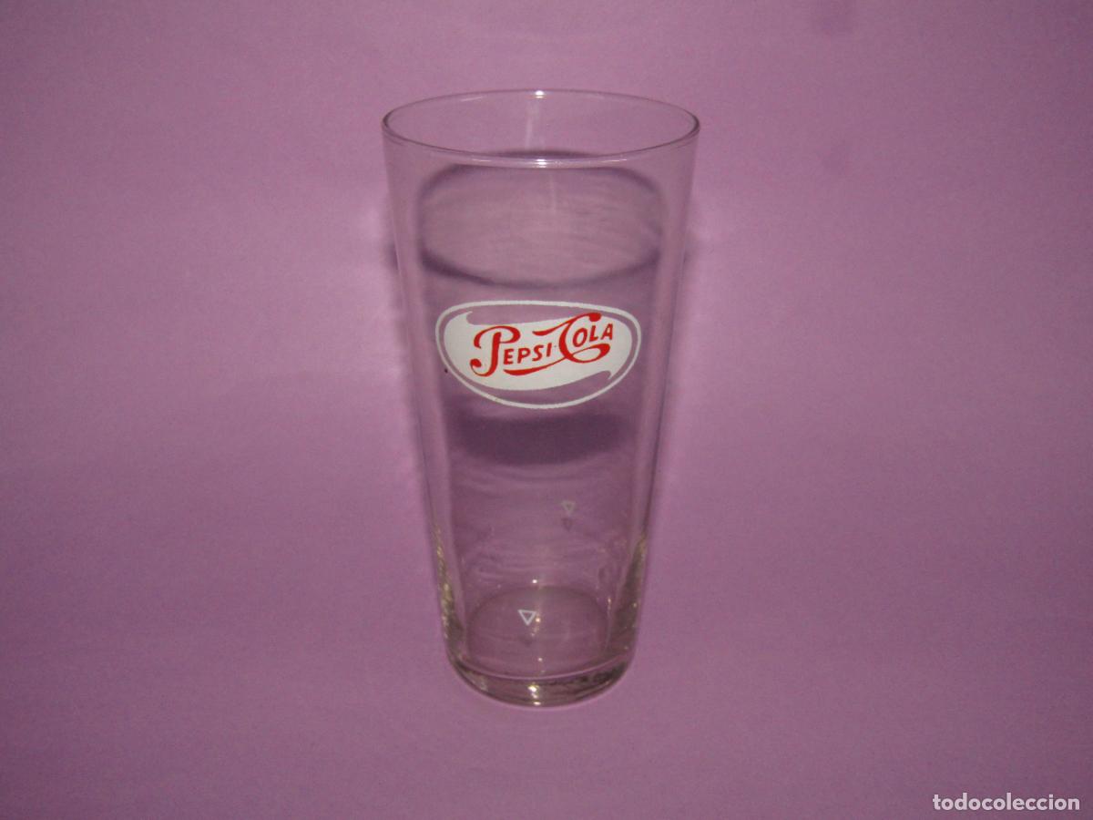 Coleccionismo de Coca-Cola y Pepsi: Antiguo Vaso Alto de Fino Cristal Publicidad de PEPSI COLA para CubaLibre con Marca para Ron