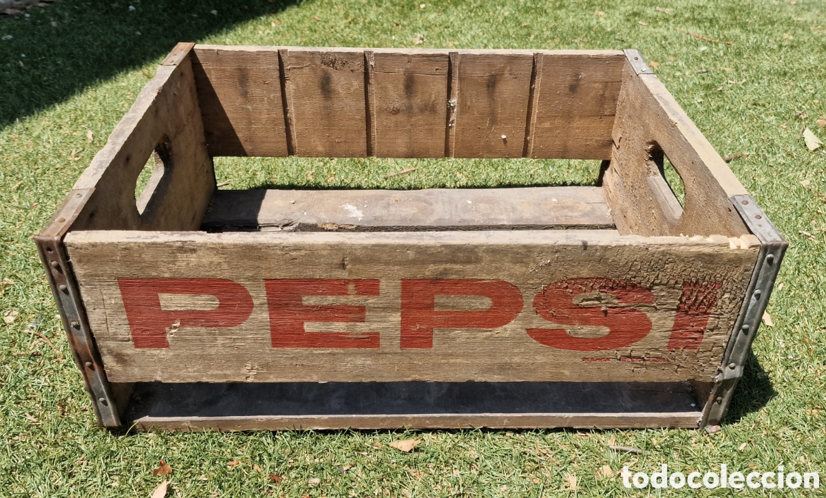 Coleccionismo de Coca-Cola y Pepsi: Antigua caja de madera de Pepsi Cola. A&ntilde;os 50-60