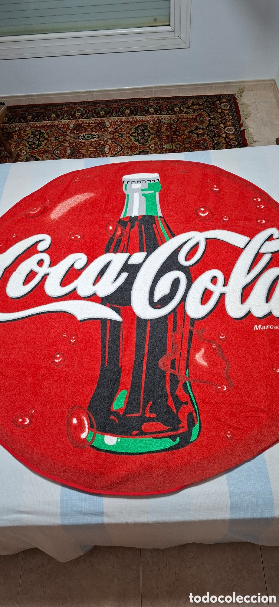 Coleccionismo de Coca-Cola y Pepsi: Toalla redonda playa Coca Cola
