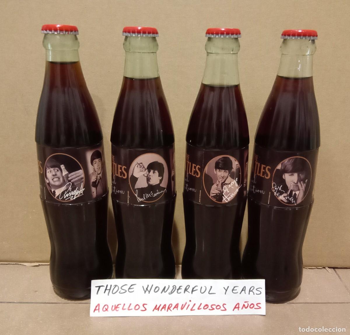 Coleccionismo de Coca-Cola y Pepsi: BOTELLA BOTELLAS COCA COLA LOS BEATLES EDICI&Oacute;N ESPECIAL AUT&Oacute;GRAFOS SIGNED SET x4 JOHN LENNON RINGO