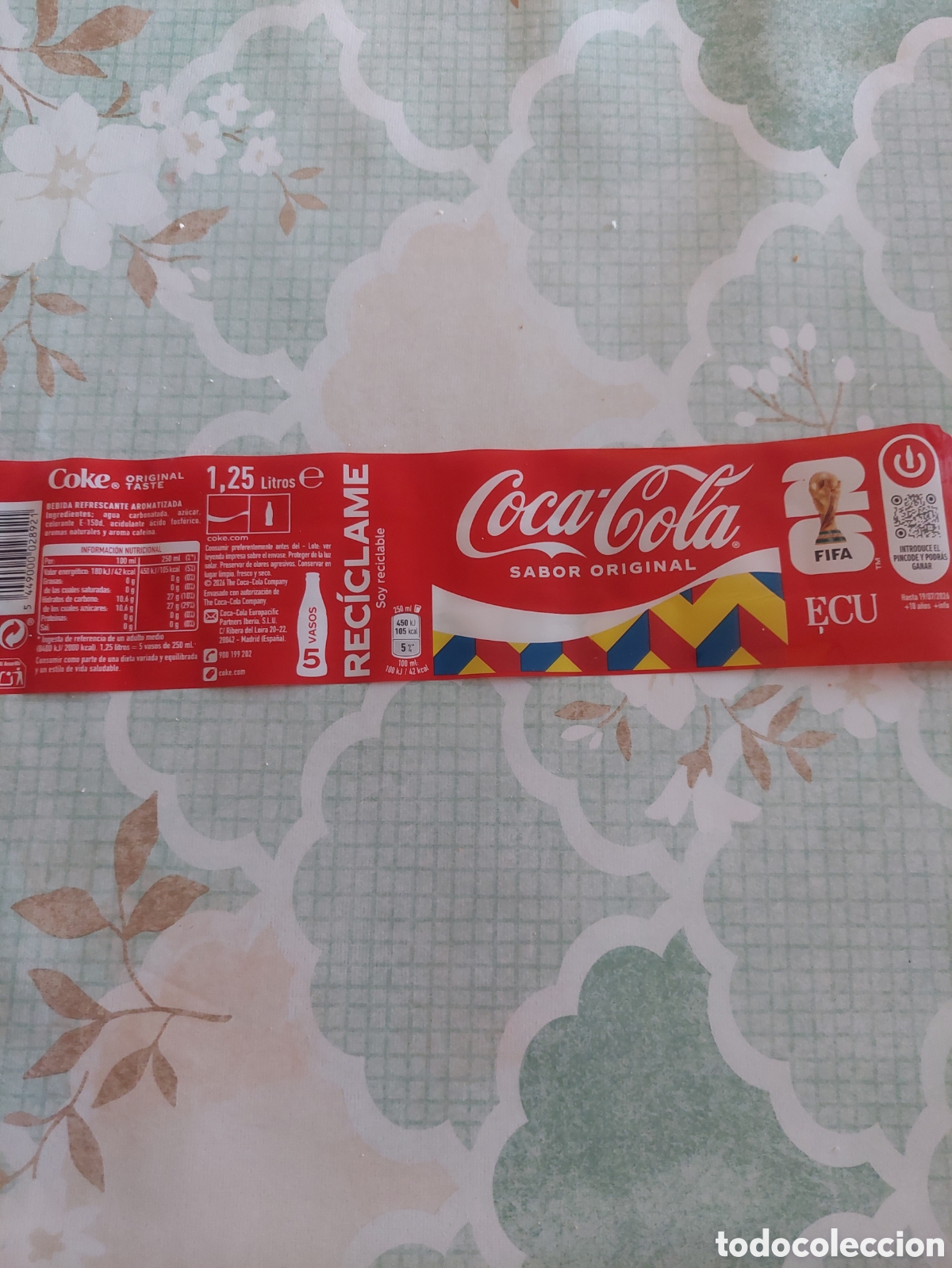 Coleccionismo de Coca-Cola y Pepsi: COCA-COLA ECU FIFA 1.25 L ETIQUETA MUNDIAL 2026