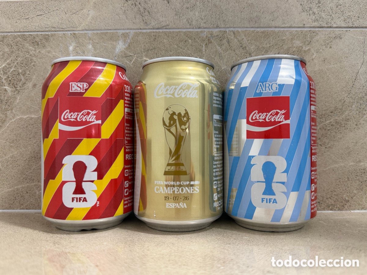 Coleccionismo de Coca-Cola y Pepsi: Latas Coca-Cola Mundial Espa&ntilde;a, Argentina v/s