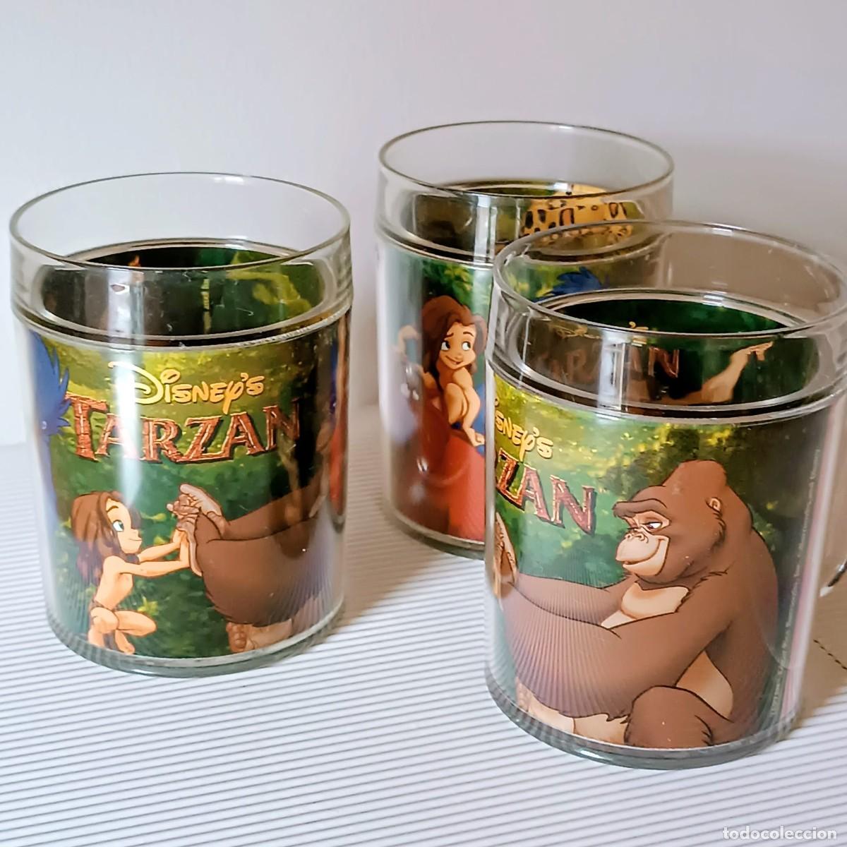 Coleccionismo de Coca-Cola y Pepsi: Lote de 3 Jarras / Tazas de Pl&aacute;stico Id&eacute;nticas - Disney Tarz&aacute;n - Promocional A&ntilde;os 90 (Coca-Cola)
