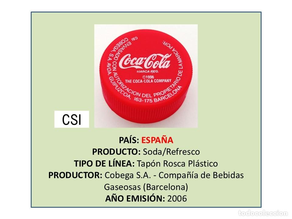 Coleccionismo de Coca-Cola y Pepsi: TAPON CORONA CAPSULA CHAPA ROSCA PL&Aacute;STICO COCA-COLA (ESPA&Ntilde;A)