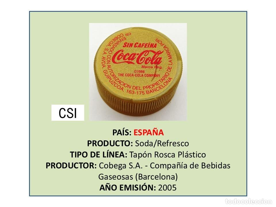 Coleccionismo de Coca-Cola y Pepsi: TAPON CORONA CAPSULA CHAPA ROSCA PL&Aacute;STICO COCA-COLA SIN CAFE&Iacute;NA (ESPA&Ntilde;A)