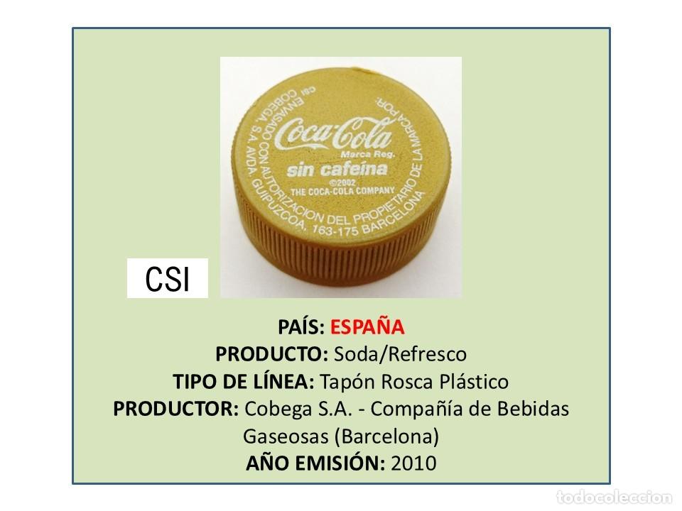 Coleccionismo de Coca-Cola y Pepsi: TAPON CORONA CAPSULA CHAPA ROSCA PL&Aacute;STICO COCA-COLA SIN CAFE&Iacute;NA (ESPA&Ntilde;A)