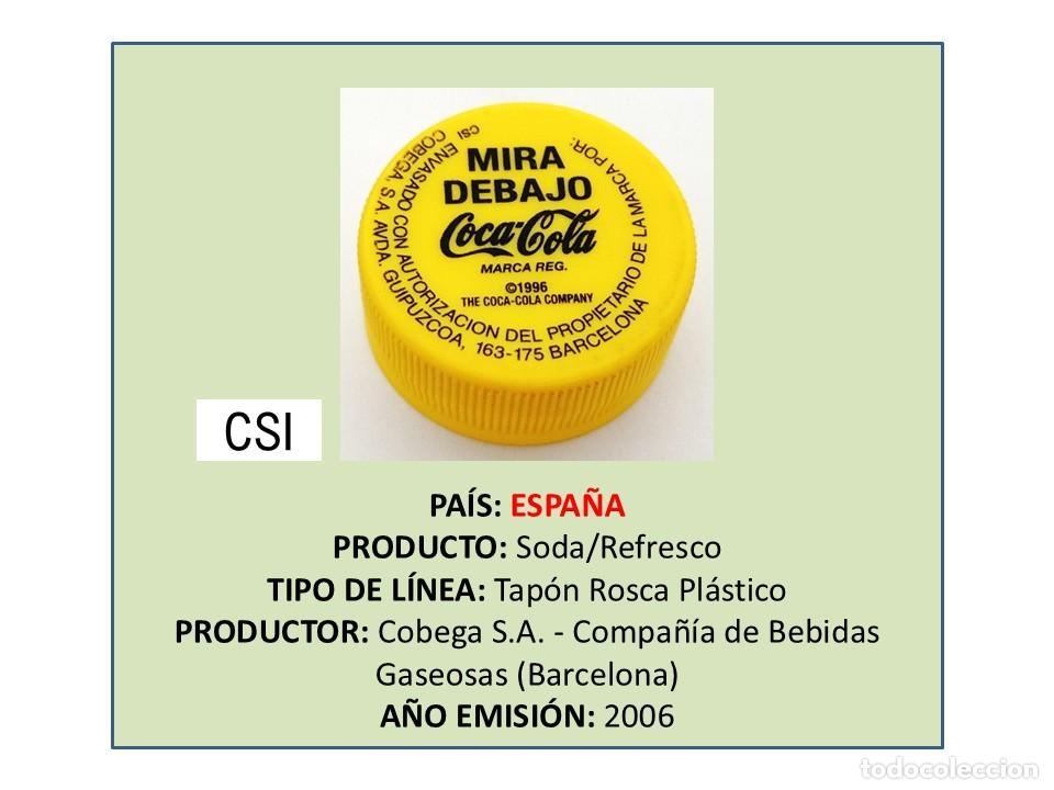 Coleccionismo de Coca-Cola y Pepsi: TAPON CORONA CAPSULA CHAPA ROSCA PLASTICO COCA-COLA (MIRA DEBAJO) BARCELONA (ESPA&Ntilde;A)