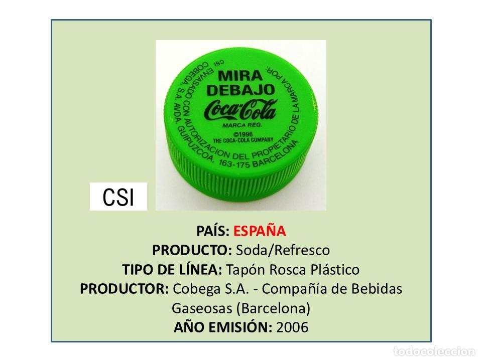 Coleccionismo de Coca-Cola y Pepsi: TAPON CORONA CAPSULA CHAPA ROSCA PLASTICO COCA-COLA (MIRA DEBAJO) BARCELONA (ESPA&Ntilde;A)