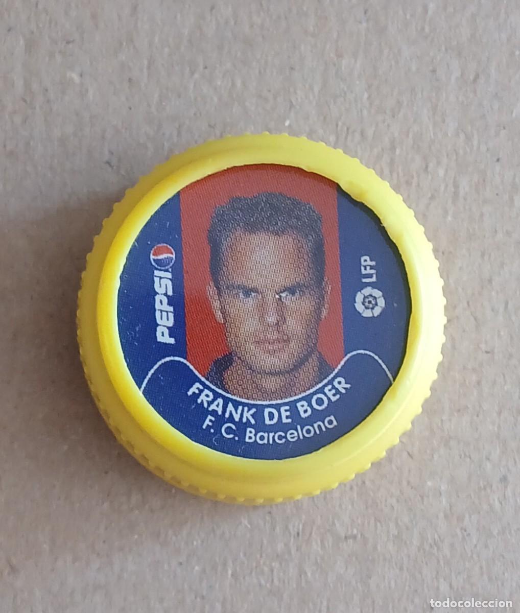Coleccionismo de Coca-Cola y Pepsi: TAP&Oacute;N FRANK DE BOER BARCELONA PEPSI COLA LFP 2001-2002. Buen estado.