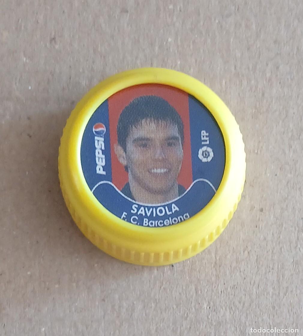 Coleccionismo de Coca-Cola y Pepsi: TAP&Oacute;N SAVIOLA BARCELONA PEPSI COLA LFP 2001-2002. Buen estado.