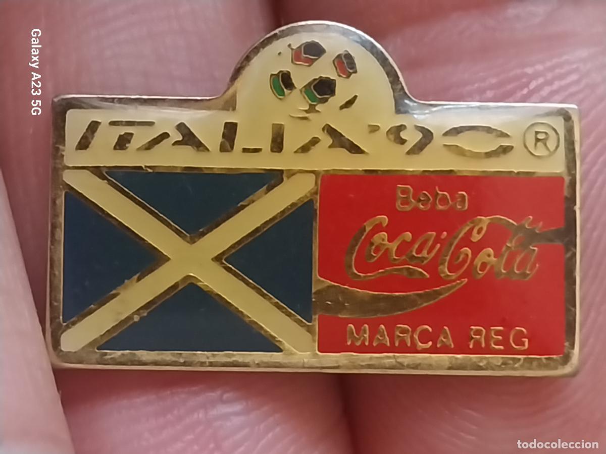 Coleccionismo de Coca-Cola y Pepsi: ITALIA 90 MUNDIAL COCA COLA ESCOCIA PIN PINCHO GOTA 2.5CMS ANCHO