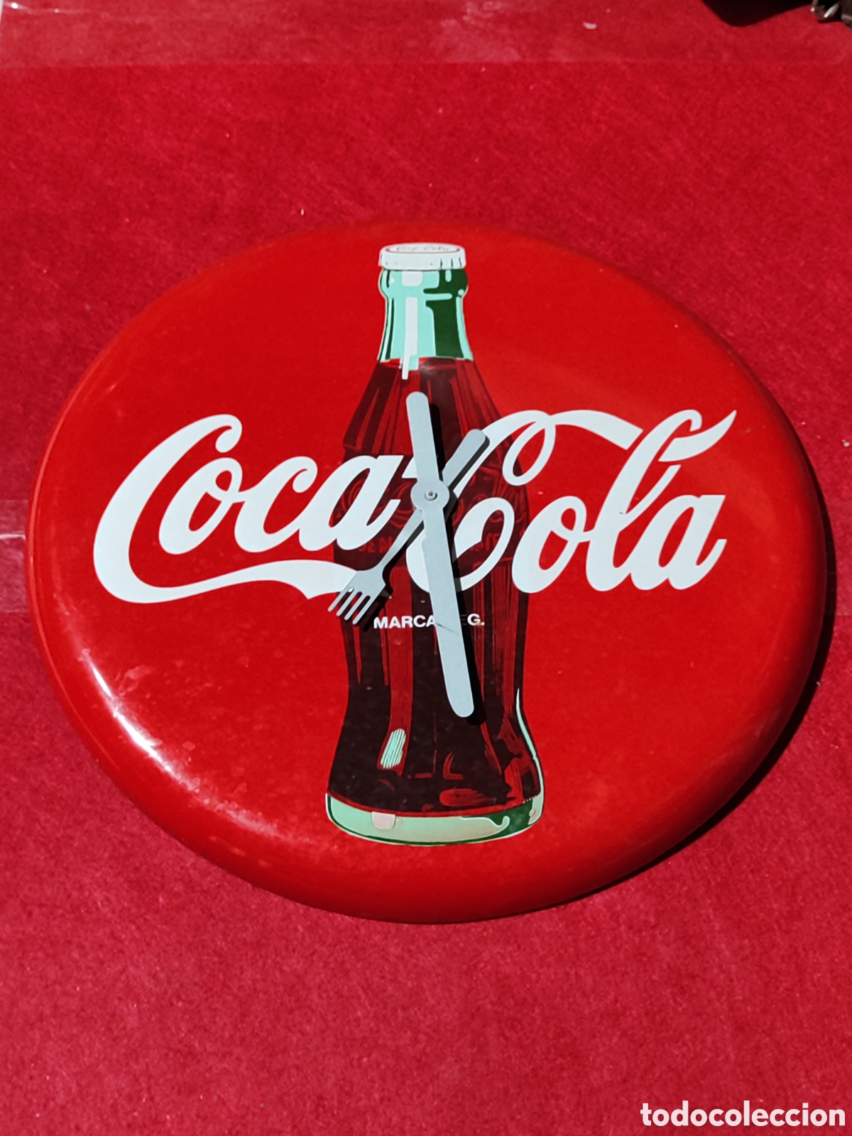 Coleccionismo de Coca-Cola y Pepsi: Reloj de pared publicidad Coca cola Cocacola agujas cubiertos NO FUNCIONA