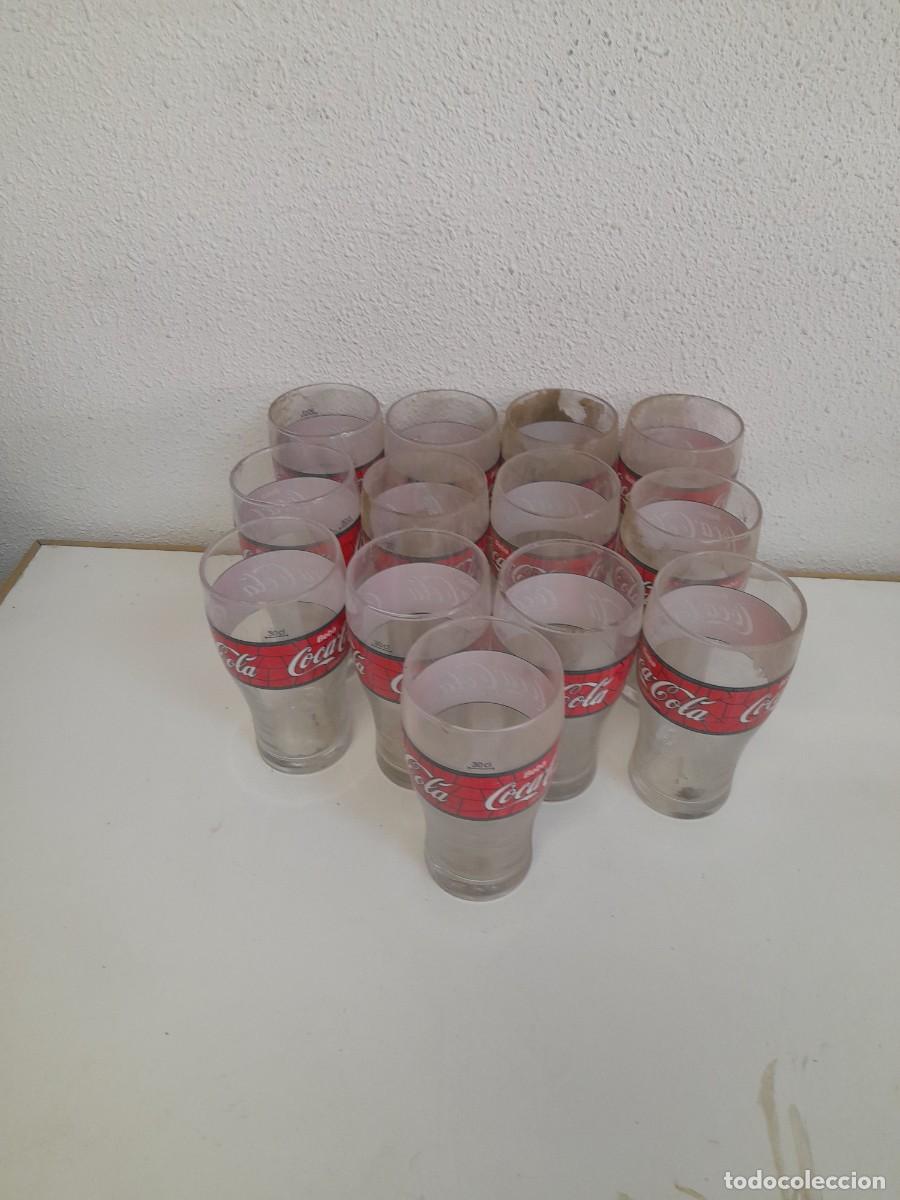 Coleccionismo de Coca-Cola y Pepsi: 13 VASOS COCA COLA CRISTAL SERIGRAFIADOS A&Ntilde;OS 80
