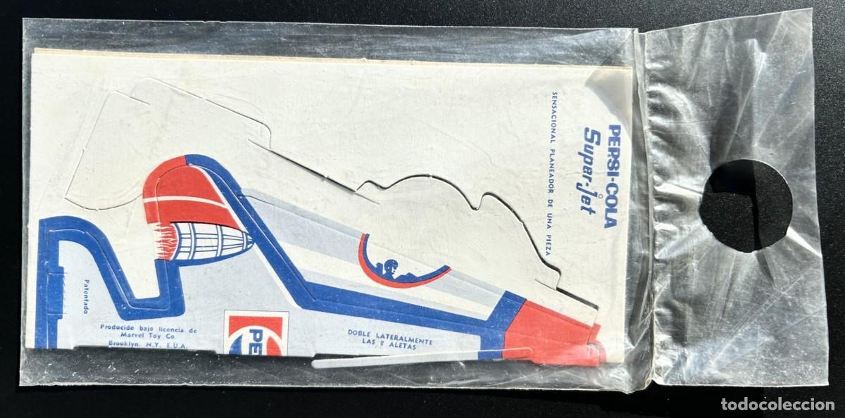 Coleccionismo de Coca-Cola y Pepsi: PEPSI-COLA SUPER-JET Avi&oacute;n Planeador Recortable de una pieza Publicidad / Propaganda A&ntilde;os 70