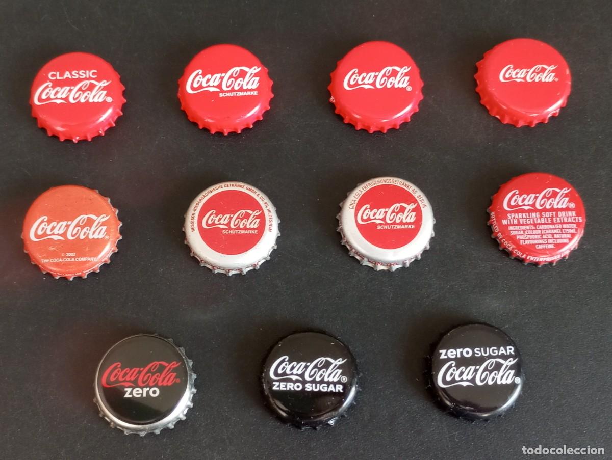 Coleccionismo de Coca-Cola y Pepsi: Lote de 11 chapas tap&oacute;n corona DIFERENTES de COCA-COLA
