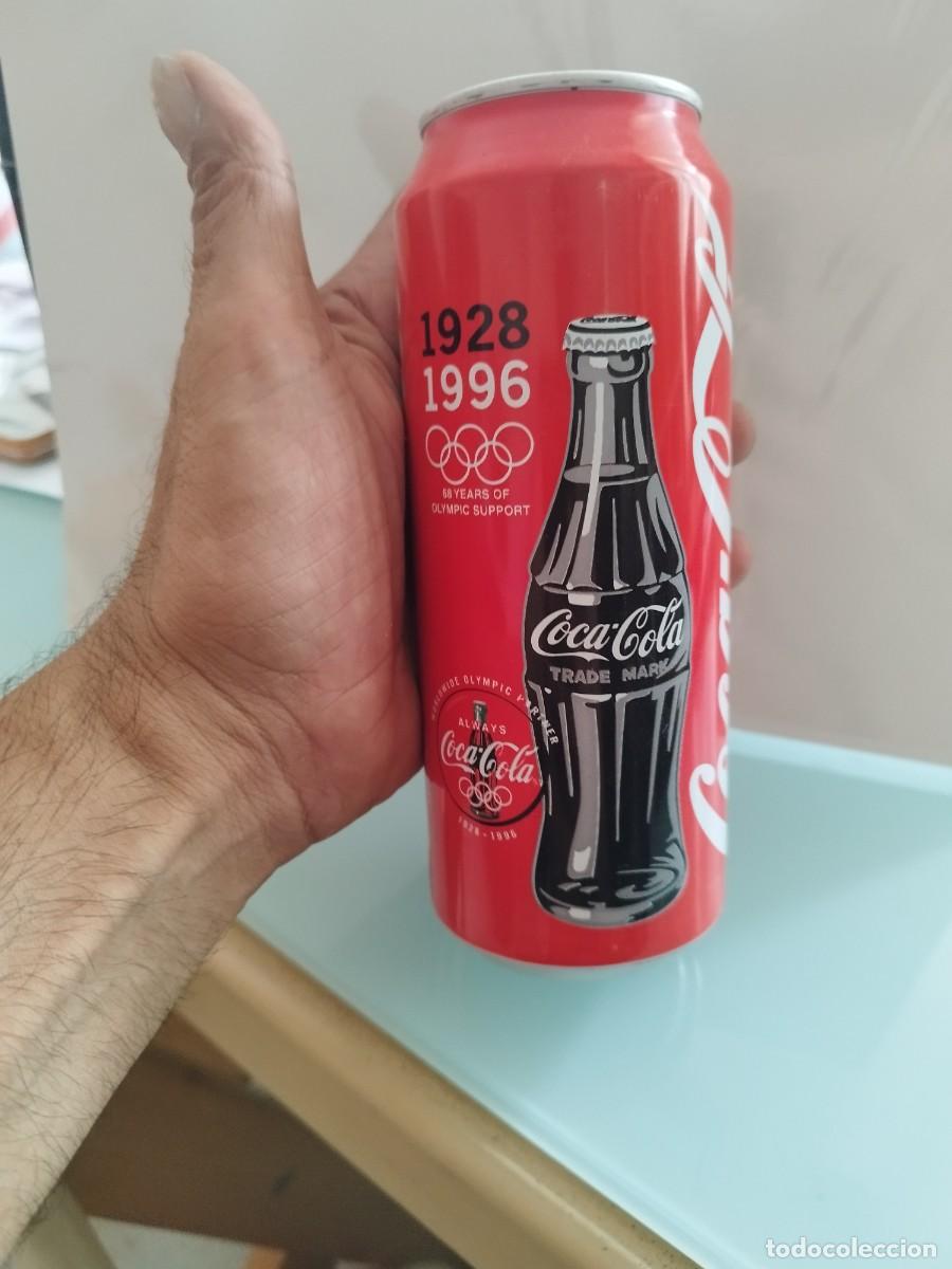 Coleccionismo de Coca-Cola y Pepsi: Lata vac&iacute;a de 500 ml Coca-Cola de los Juegos Ol&iacute;mpicos de Atlanta 1996, que celebra 68 a&ntilde;os.