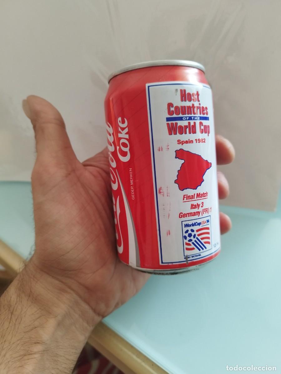Coleccionismo de Coca-Cola y Pepsi: Lata vac&iacute;a Coca-Cola Copa Mundial de F&uacute;tbol de Estados Unidos 1994, con un dise&ntilde;o dedicado a Espa&ntilde;a.
