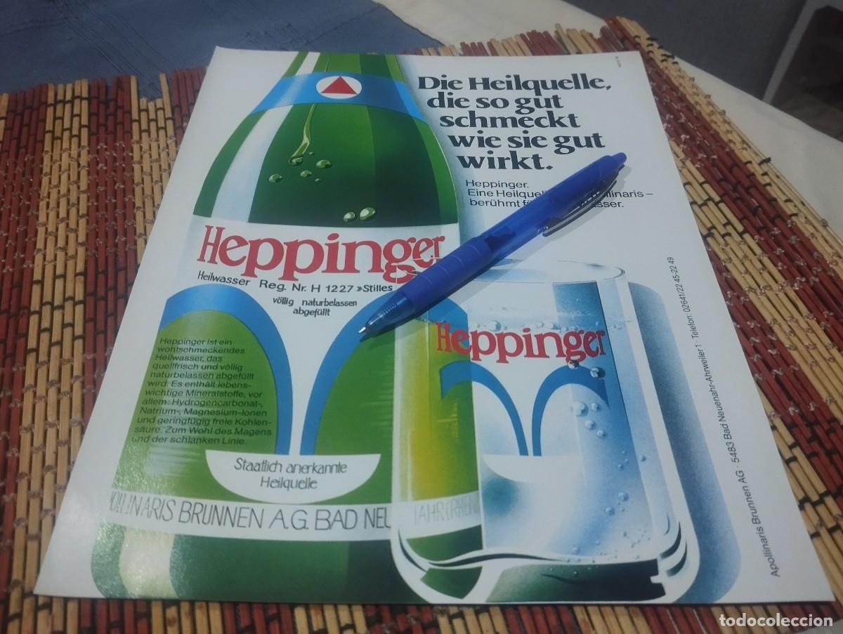 Coleccionismo de Coca-Cola y Pepsi: HEPPINGER AGUA NATURAL MEDICINAL CLIPPING HOJA ANUNCIO PUBLICIDAD REVISTA ALEMANA 1978