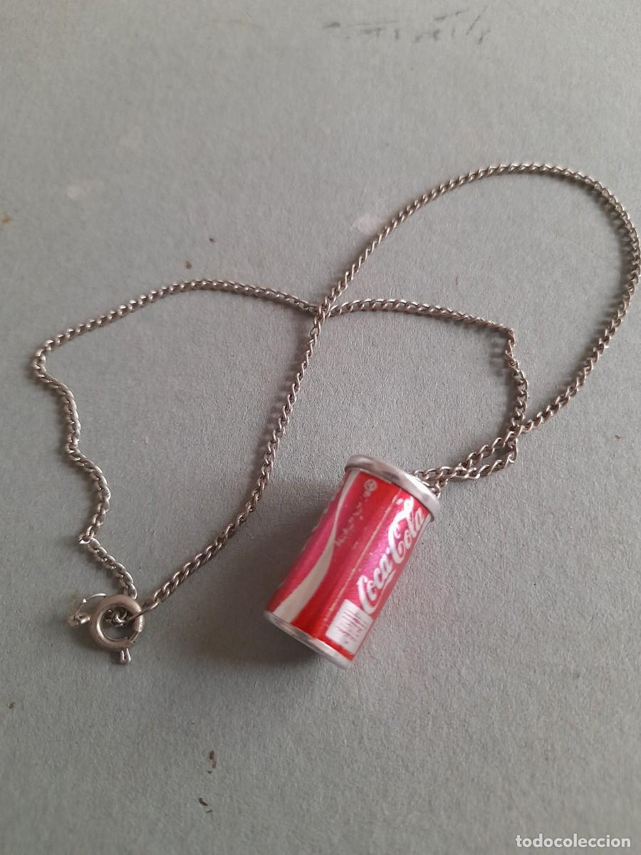 Coleccionismo de Coca-Cola y Pepsi: colgante coca cola, con cadenita, lata 2,2x1,2cm aprox