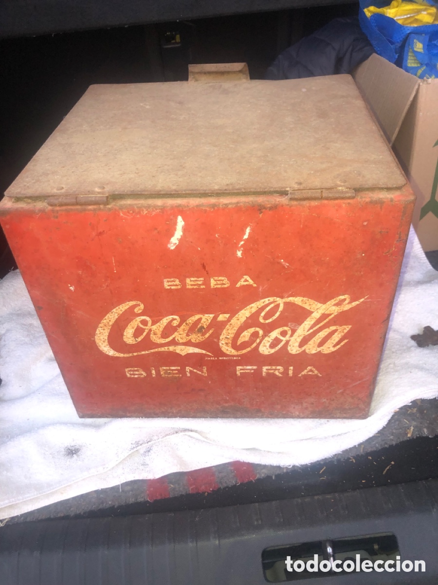 Coleccionismo de Coca-Cola y Pepsi: NEVERA DE COCA-COLA - HIERRO Y ZINC - FRESQUERA - COCACOLA - A&Ntilde;OS 50