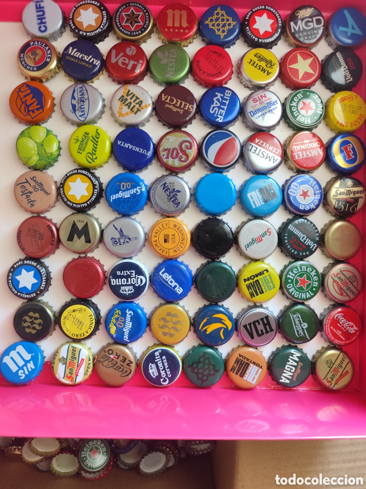Coleccionismo de Coca-Cola y Pepsi: Caja 4'5kg chapas cerveza y bebidas