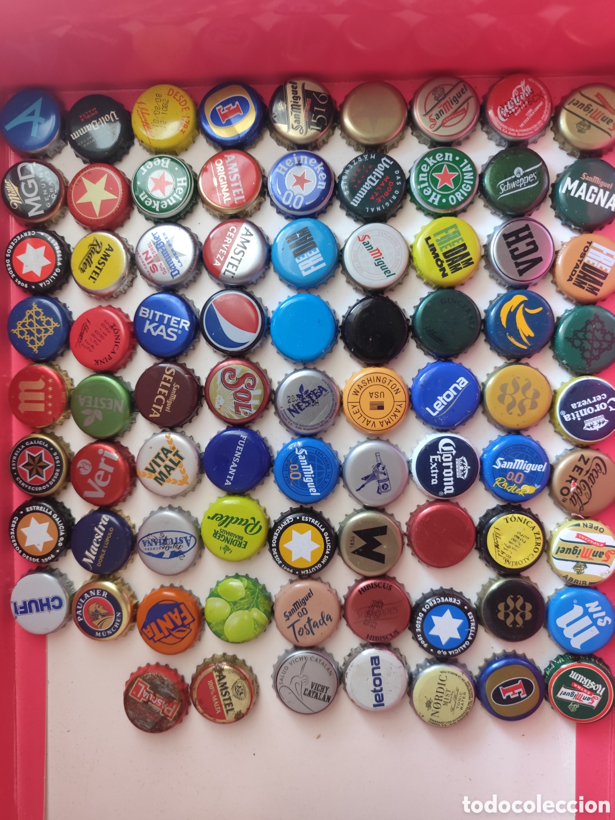 Coleccionismo de Coca-Cola y Pepsi: Caja 4'5kg chapas cerveza y bebidas