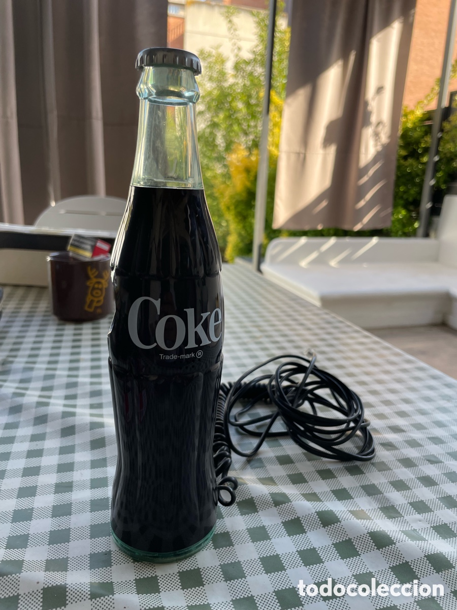 Coleccionismo de Coca-Cola y Pepsi: Tel&eacute;fono Antiguo Original Coca-Cola &ndash; Dise&ntilde;o Botella Contour (A&ntilde;os 80)