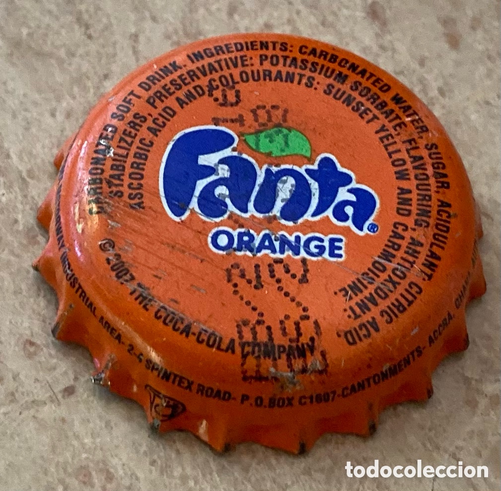 Coleccionismo de Coca-Cola y Pepsi: BOTTLE CAP CHAPA CAPSULE TAP&Oacute;N CORONA TAPPI SODA REFRESCO FANTA ORANGE.GHANA.--LOTE N.3292--CARMANJO