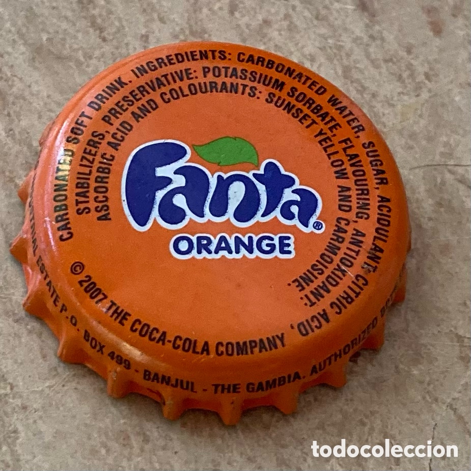 Coleccionismo de Coca-Cola y Pepsi: BOTTLE CAP CHAPA CAPSULE TAP&Oacute;N CORONA TAPPI SODA REFRESCO FANTA ORANGE.GAMBIA--LOTE N.3753--CARMANJO