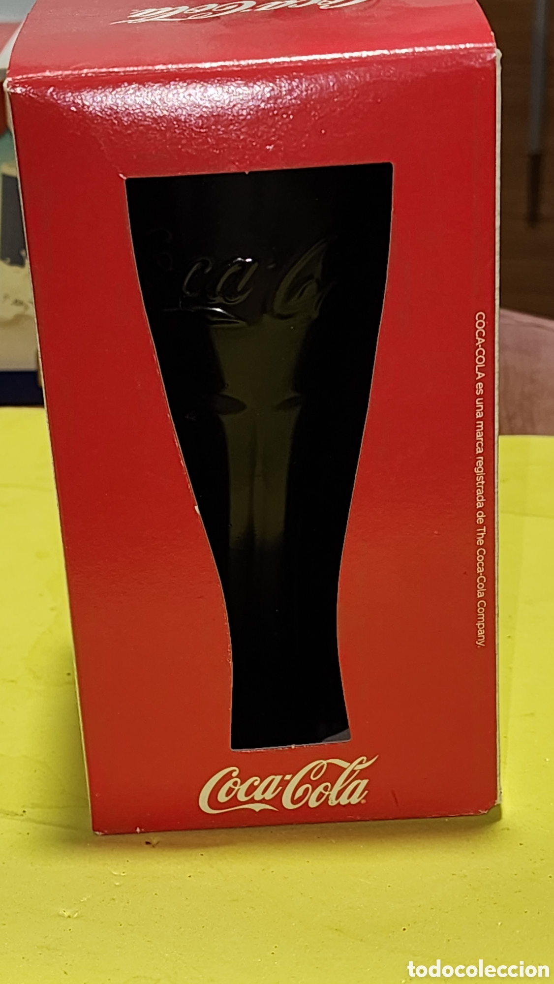 Coleccionismo de Coca-Cola y Pepsi: Vaso Cristal Negro Coca Cola Contour Relieve Vintage En Caja Precintada