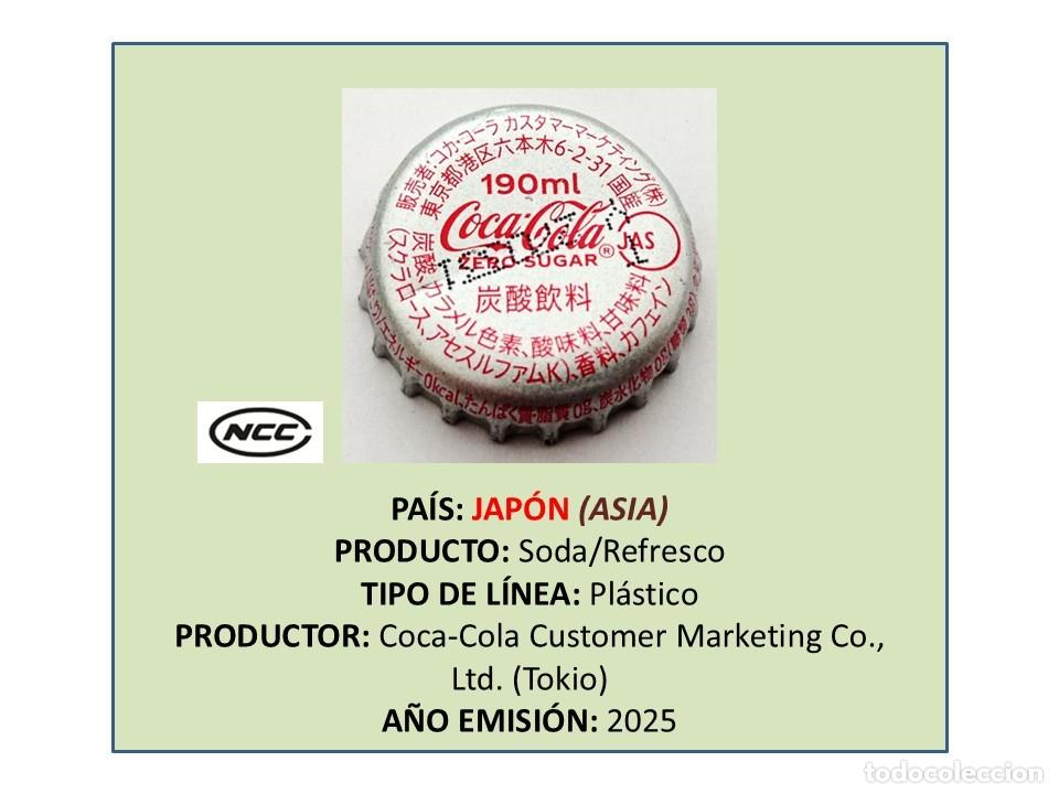 Coleccionismo de Coca-Cola y Pepsi: TAPON CORONA CAPSULA CHAPA SODA/REFRESCO COCA-COLA ZERO SUGAR (JAP&Oacute;N)