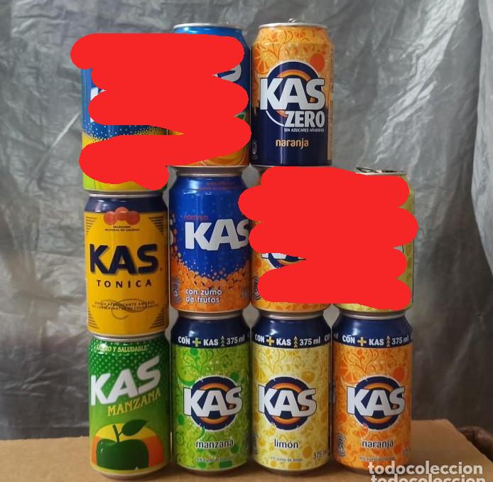 Collecting of Coca-Cola and Pepsi: LOTE 7 LATAS KAS NARANJA LIMON TONICA MANZANA LATA BOTE CAN