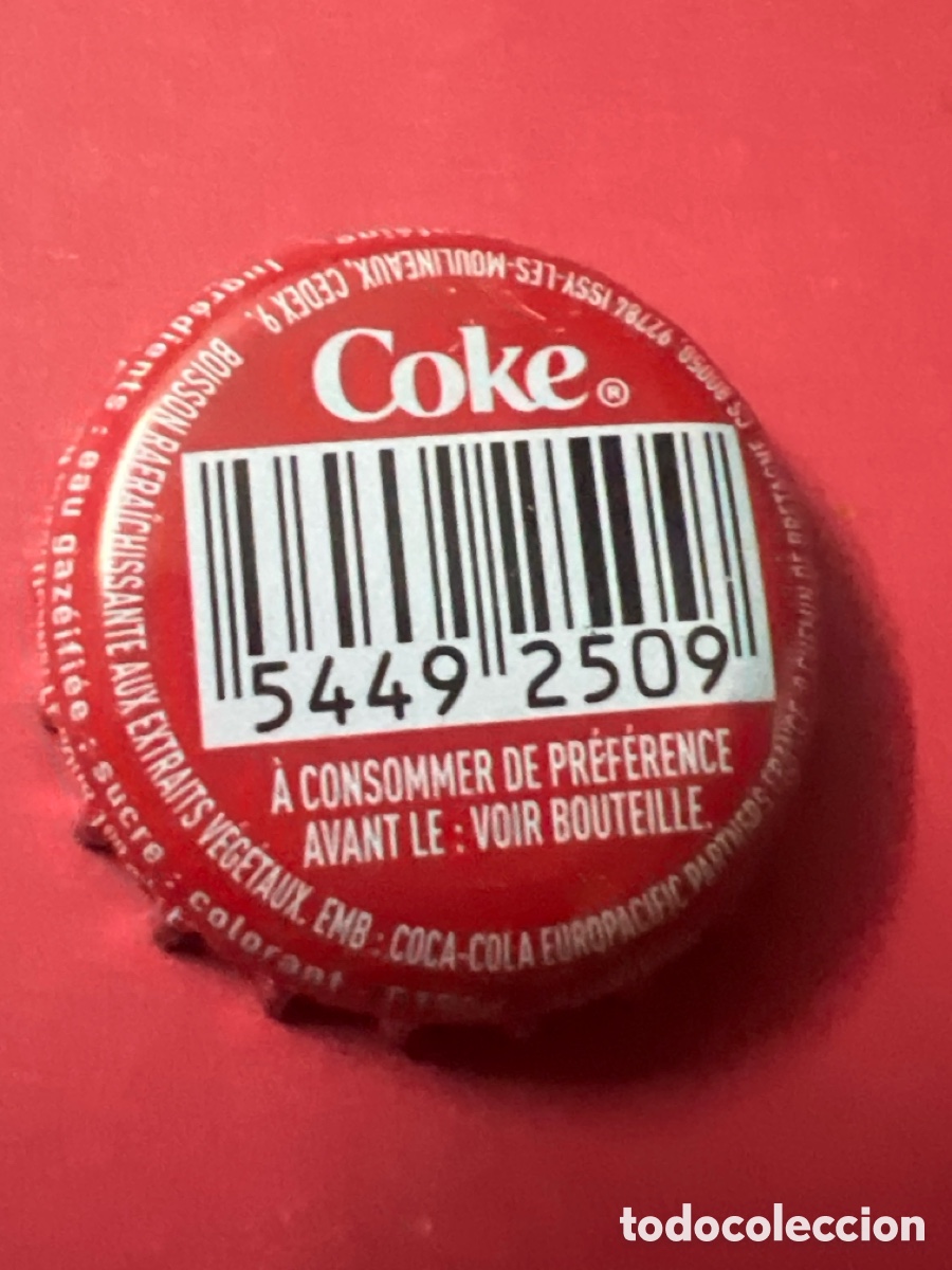 Coleccionismo de Coca-Cola y Pepsi: T4/X122/D5. CHAPA - Soda/Refresco - COCA COLA - FRANCIA COKE