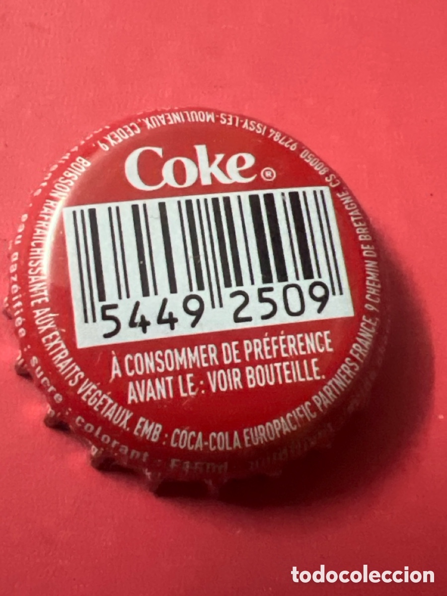 Coleccionismo de Coca-Cola y Pepsi: T4/X122/E1. CHAPA - Soda/Refresco - COCA COLA - FRANCIA COKE