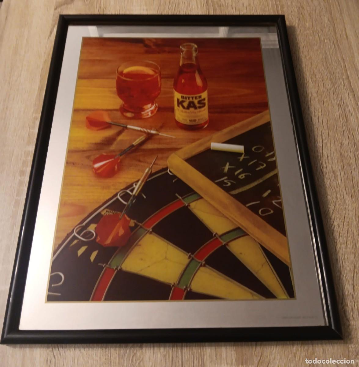 Coleccionismo de Coca-Cola y Pepsi: PRECIOSO CARTEL CUADRO ESPEJO BITTER KAS A&Ntilde;OS 70/80