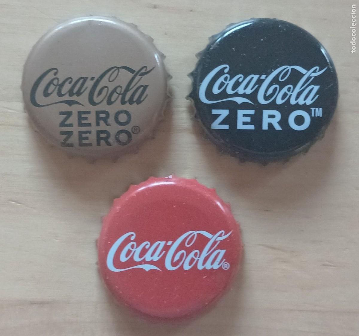 Colecionismo de Coca-Cola e Pepsi: 3 chapas tap&oacute;n corona coca cola