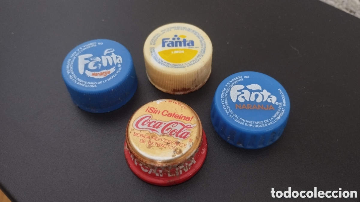 Coleccionismo de Coca-Cola y Pepsi: 4 tap&oacute;n rosca Coca-Cola sin cafe&iacute;na