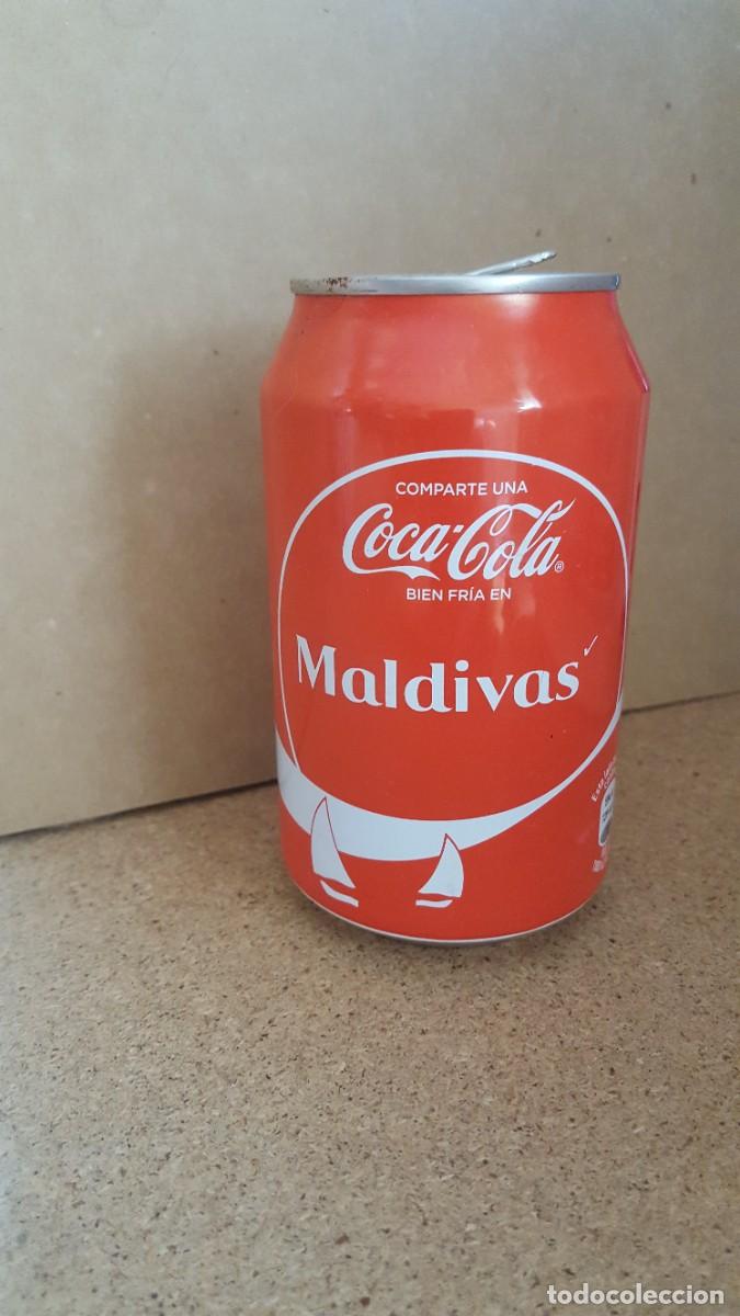 Coleccionismo de Coca-Cola y Pepsi: Lata de Coca Cola sabor original - modelo 3. Maldivas. VAC&Iacute;A.