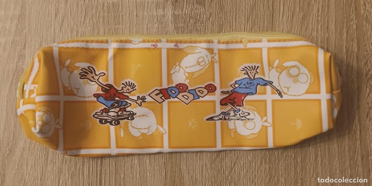 Coleccionismo de Coca-Cola y Pepsi: ANTIGUO ESTUCHE EGB ESCOLAR DE TELA MASCOTA FIDO DIDO DE SEVEN UP A&Ntilde;OS 90