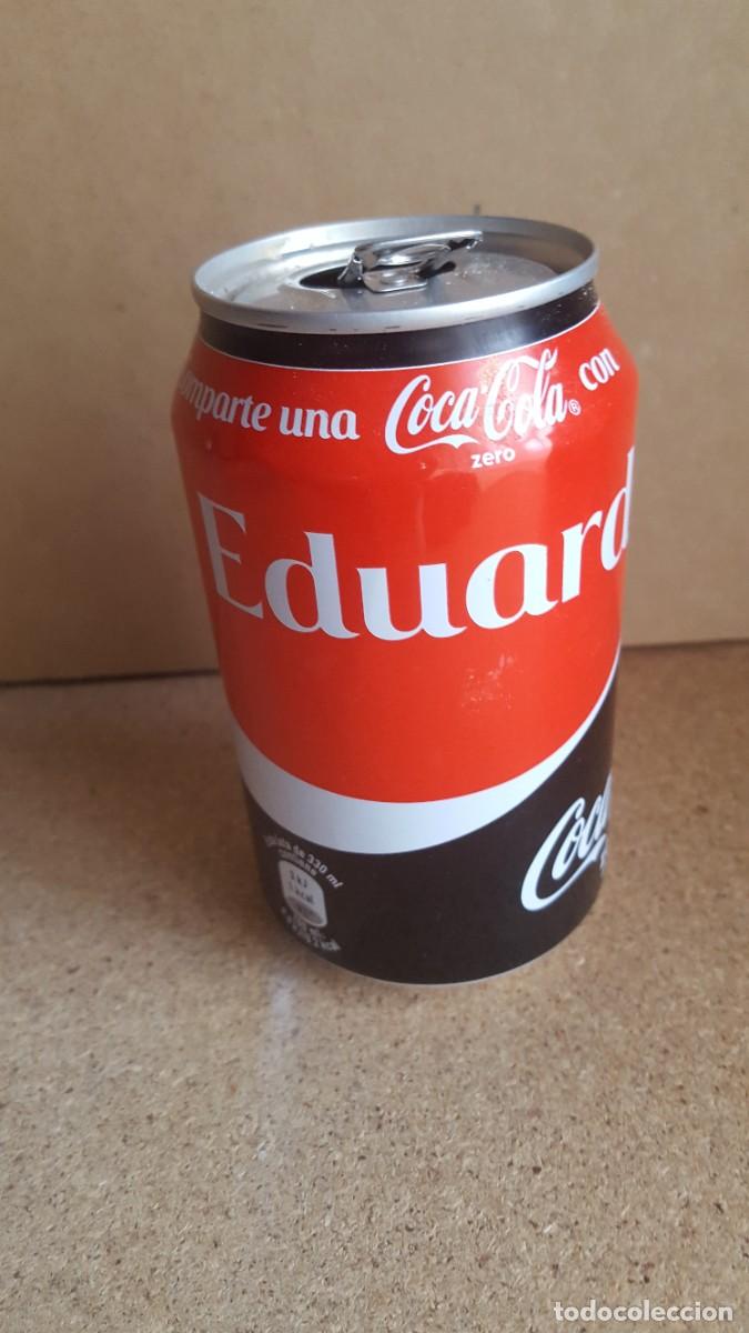 Coleccionismo de Coca-Cola y Pepsi: Lata de refresco Coca Cola con nombre Eduardo. VAC&Iacute;A.