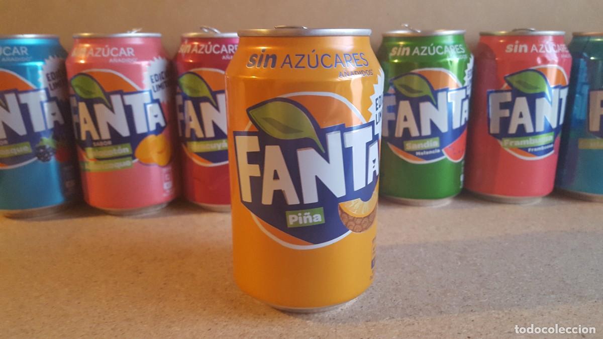 Colecionismo de Coca-Cola e Pepsi: Lata de refresco Fanta Edici&oacute;n limitada, sabor pi&ntilde;a. Vac&iacute;a.