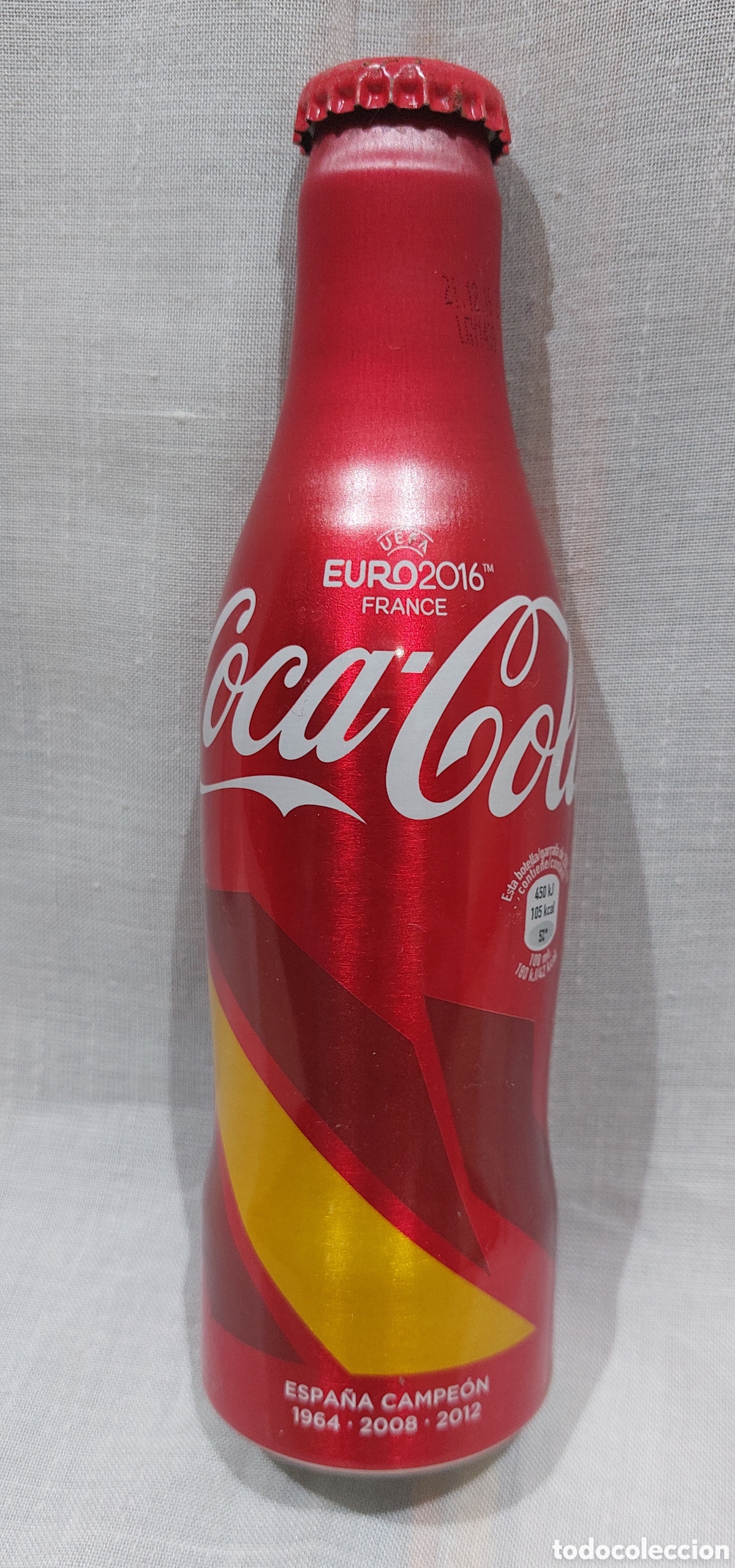 Collecting of Coca-Cola and Pepsi: Botella de aluminio sin abrir de Coca cola de la Eurocopa de futbol de Francia en 2016