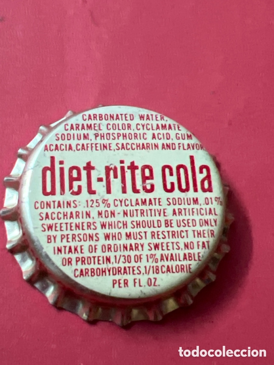 Coleccionismo de Coca-Cola y Pepsi: Q425. CHAPA - Soda/Refresco - Diet-Rite Cola Carbonated Water, Caramel Color