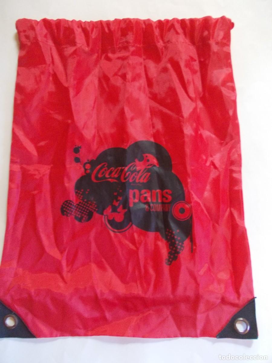 Coleccionismo de Coca-Cola y Pepsi: Mochila Coca-Cola Pans Company bolsa saco publicidad nailon rojo deporte cordones gimnasio retro